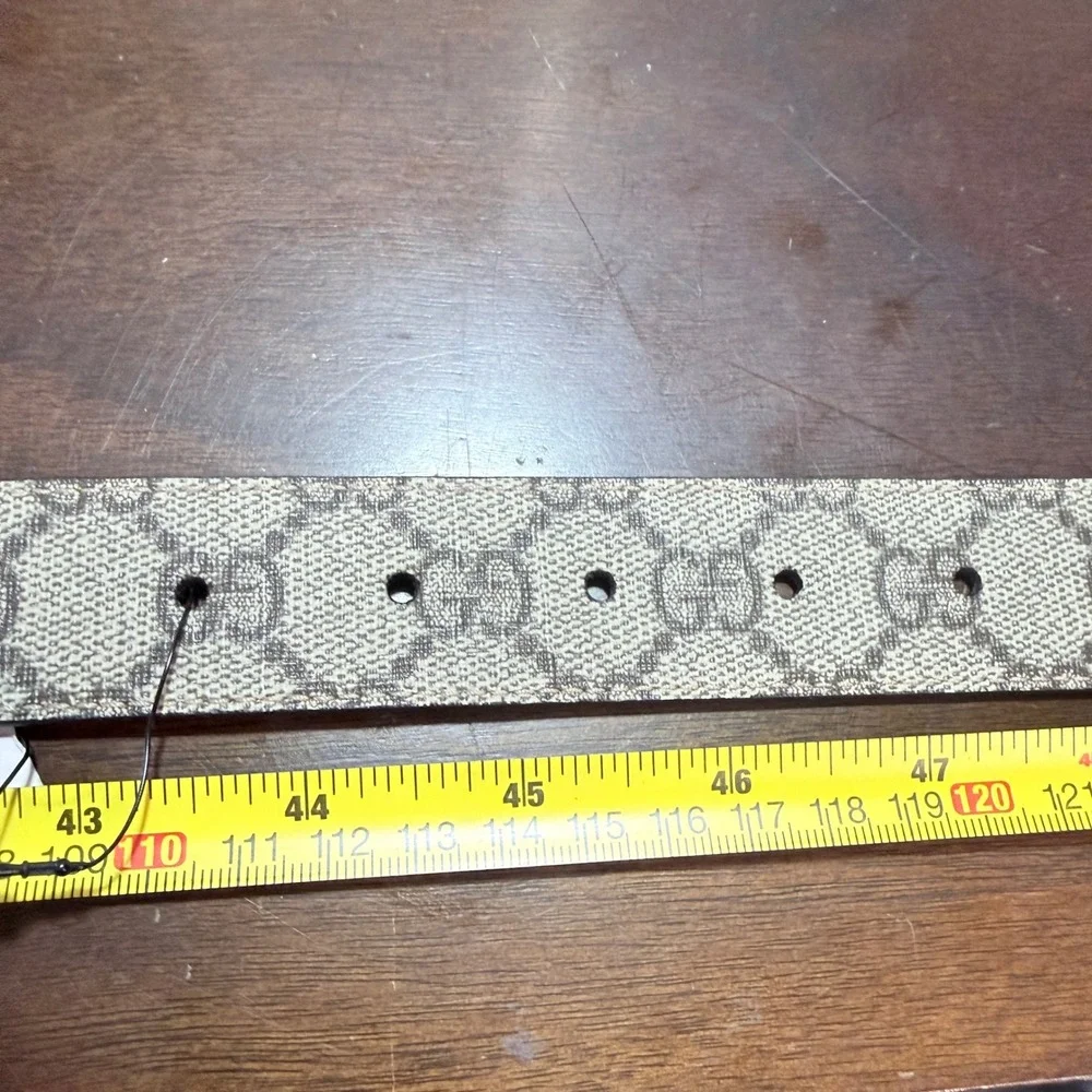 Gucci 643847 Reversible Brown Leather & Tan GG Buckle‎ Belt, 115 cm